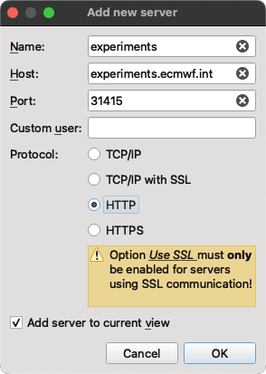 Enable HTTP communication in ecFlowUI